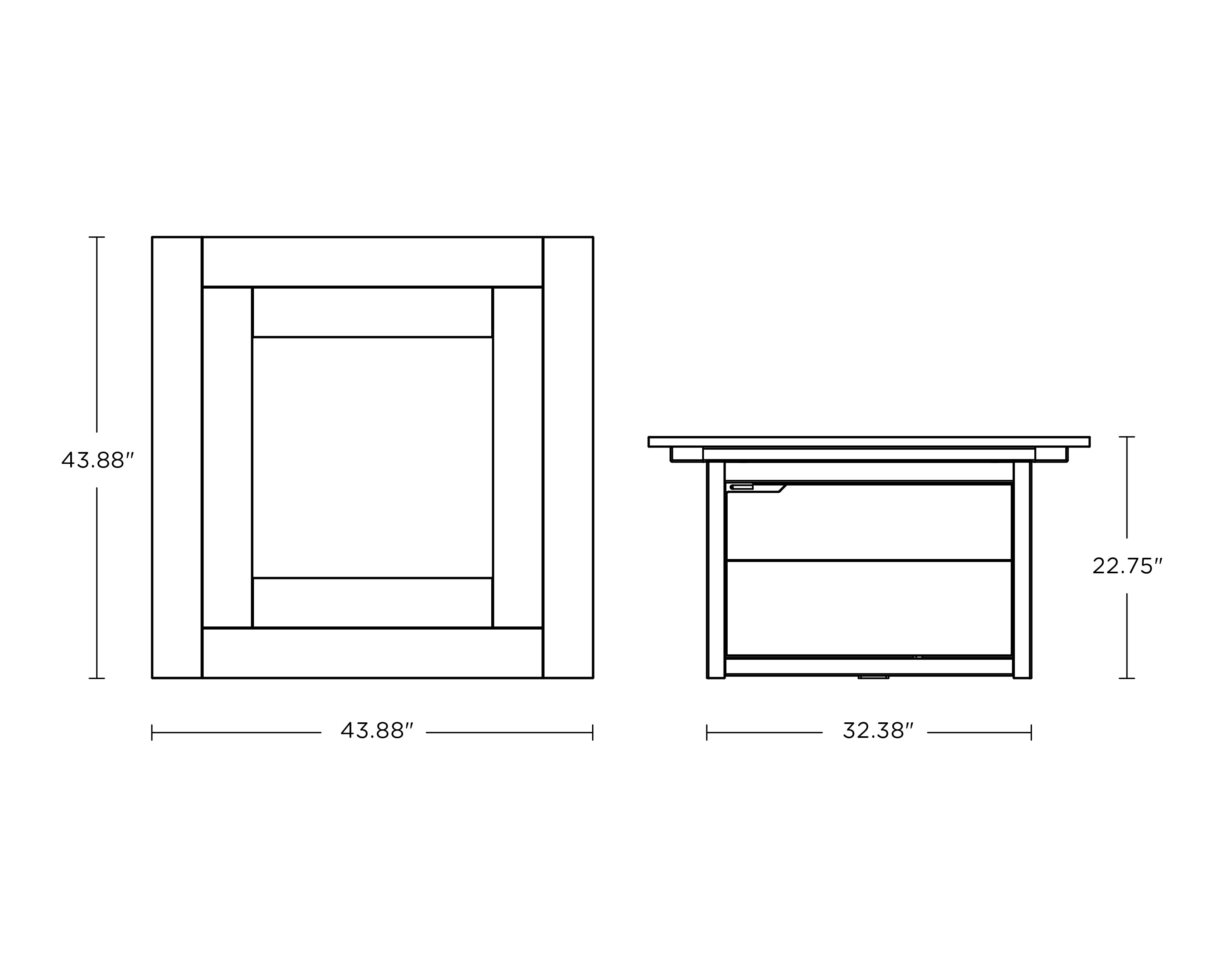 POLYWOOD Cube Fire Table