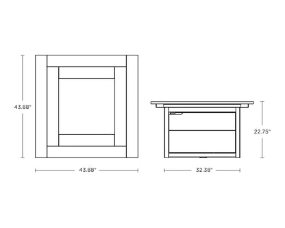 POLYWOOD Cube Fire Table