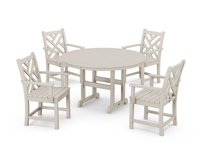 Chippendale 5-Piece Round Farmhouse Dining Set