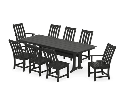 POLYWOOD Vineyard 9-Piece Farmhouse Dining Set with Trestle Legs