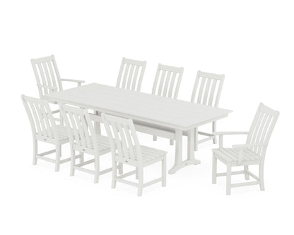 POLYWOOD Vineyard 9-Piece Farmhouse Dining Set with Trestle Legs