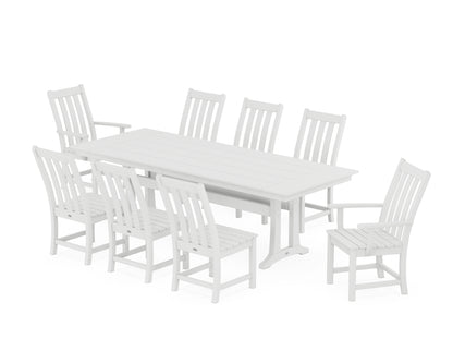 POLYWOOD Vineyard 9-Piece Farmhouse Dining Set with Trestle Legs