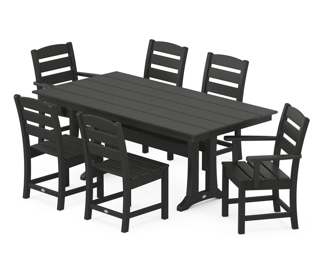 POLYWOOD Lakeside 7-Piece Farmhouse Dining Set with Trestle Legs