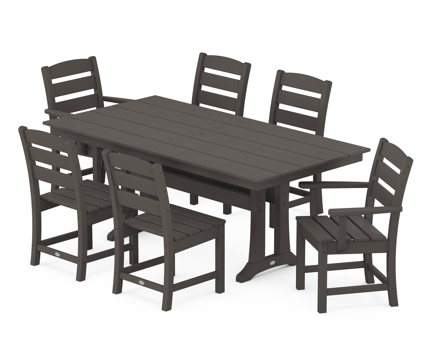 POLYWOOD Lakeside 7-Piece Farmhouse Dining Set with Trestle Legs