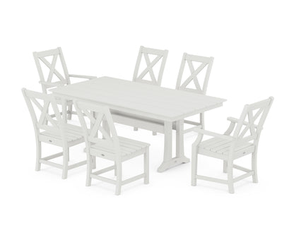 POLYWOOD Braxton 7-Piece Farmhouse Dining Set with Trestle Legs