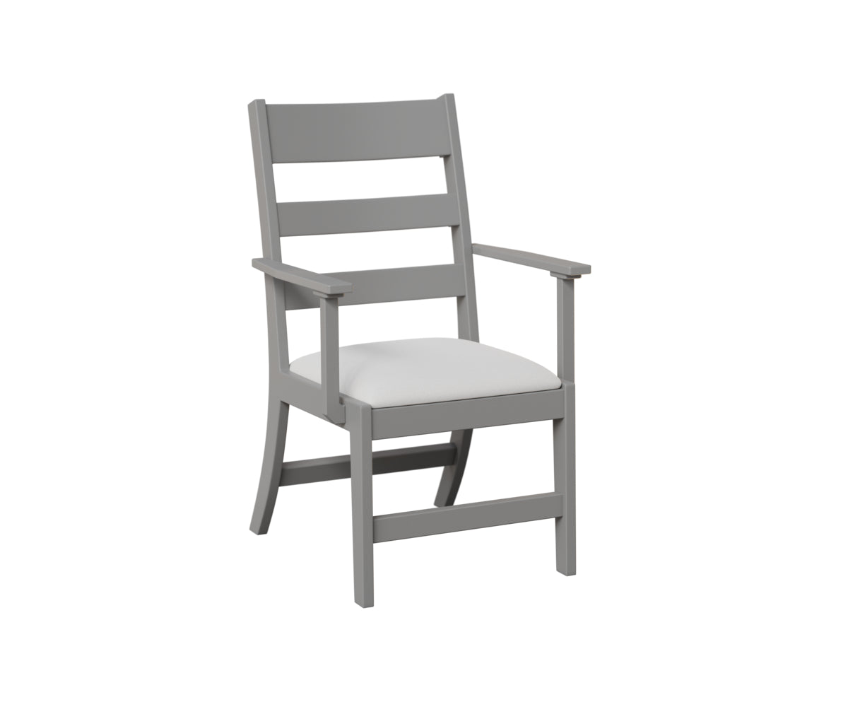 Berlin Gardens Parker Dining Chair in Fog, arm chair