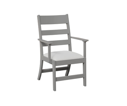 Berlin Gardens Parker Dining Chair in Fog, arm chair