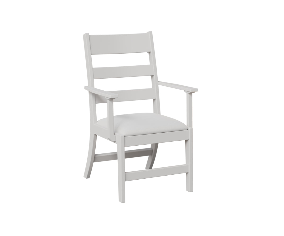 Berlin Gardens Parker Dining Chair in White, arm chair