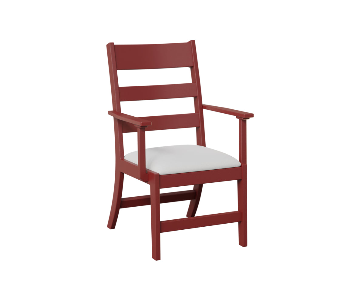 Berlin Gardens Parker Dining Chair in Red, arm chair