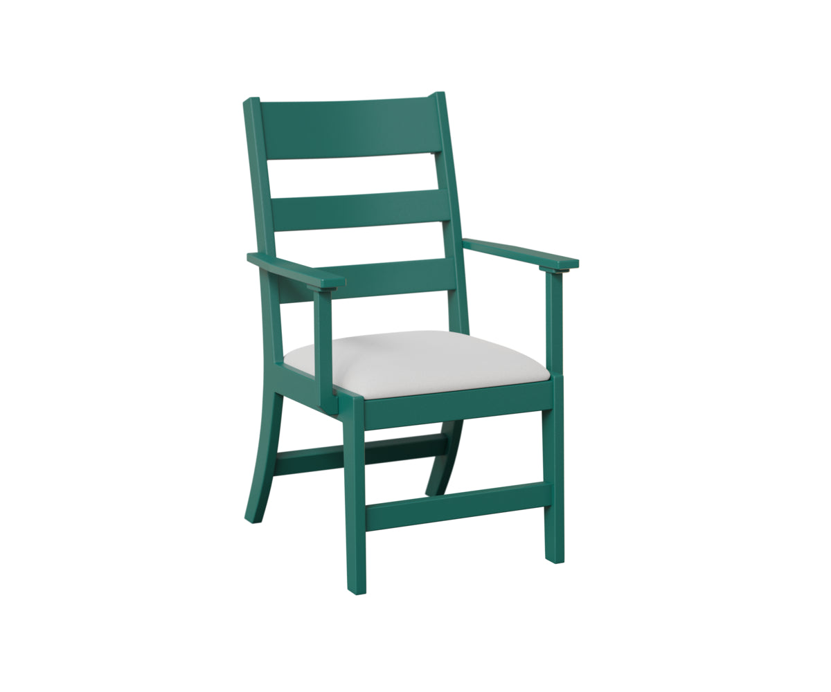 Berlin Gardens Parker Dining Chair in Teal, arm chair
