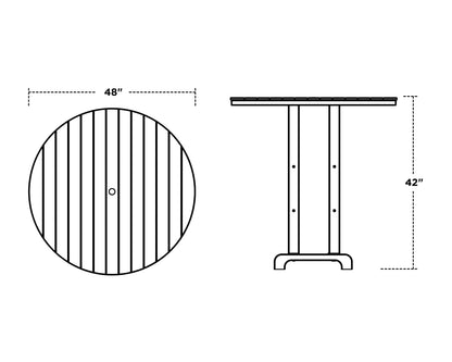 POLYWOOD 48" Round Farmhouse Bar Table