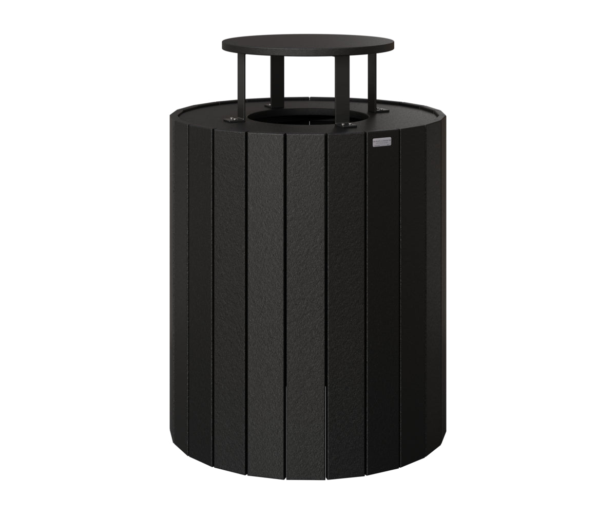 Berlin Gardens Rain Guard for Round Trash Can in Black