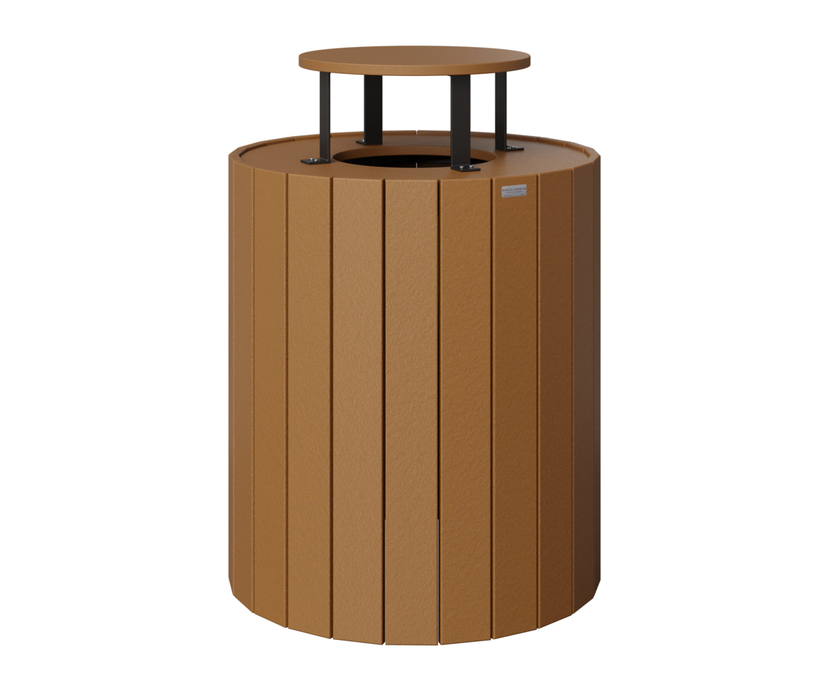 Berlin Gardens Rain Guard for Round Trash Can in Cedar