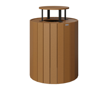 Berlin Gardens Rain Guard for Round Trash Can in Cedar