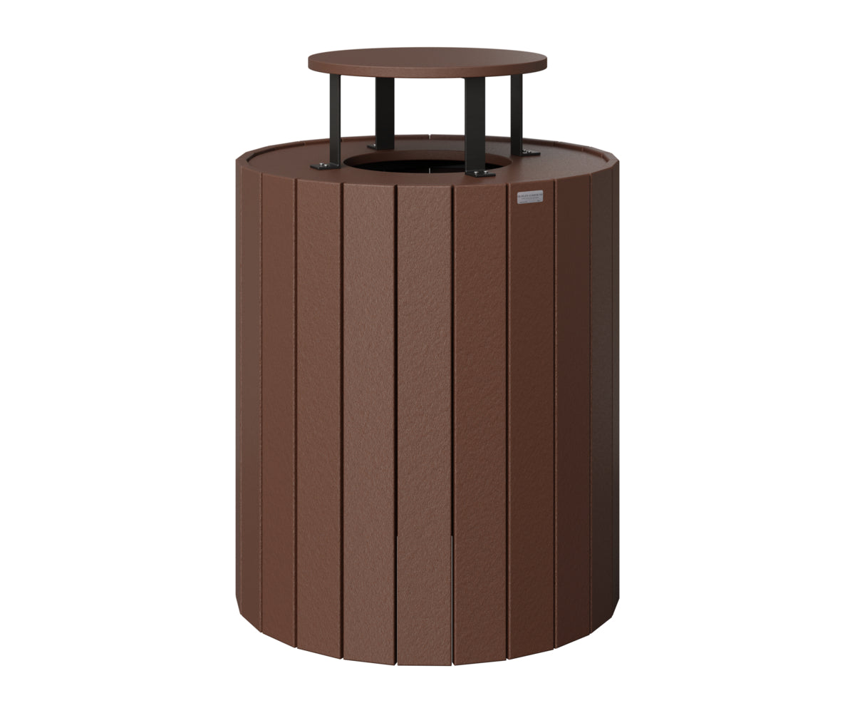 Berlin Gardens Rain Guard for Round Trash Can in Chocolate Brown