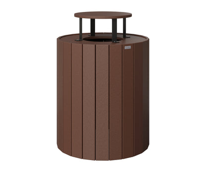 Berlin Gardens Rain Guard for Round Trash Can in Chocolate Brown