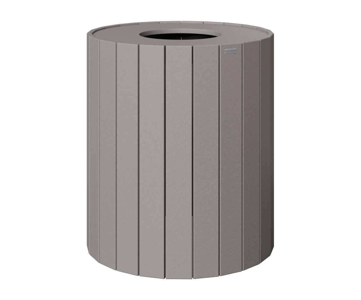Berlin Gardens Round Trash Can - 32 Gal in Light Gray