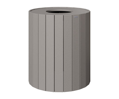 Berlin Gardens Round Trash Can - 32 Gal in Light Gray