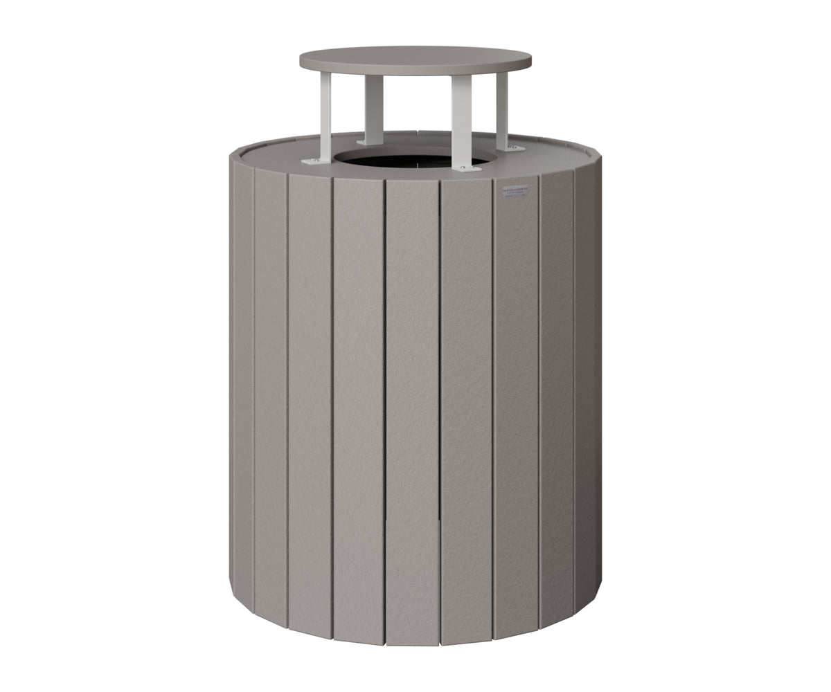 Berlin Gardens Rain Guard for Round Trash Can in Light Gray