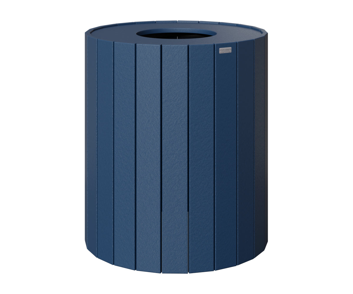 Berlin Gardens Round Trash Can - 32 Gal in Navy Blue