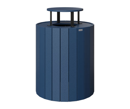 Berlin Gardens Rain Guard for Round Trash Can in Navy Blue