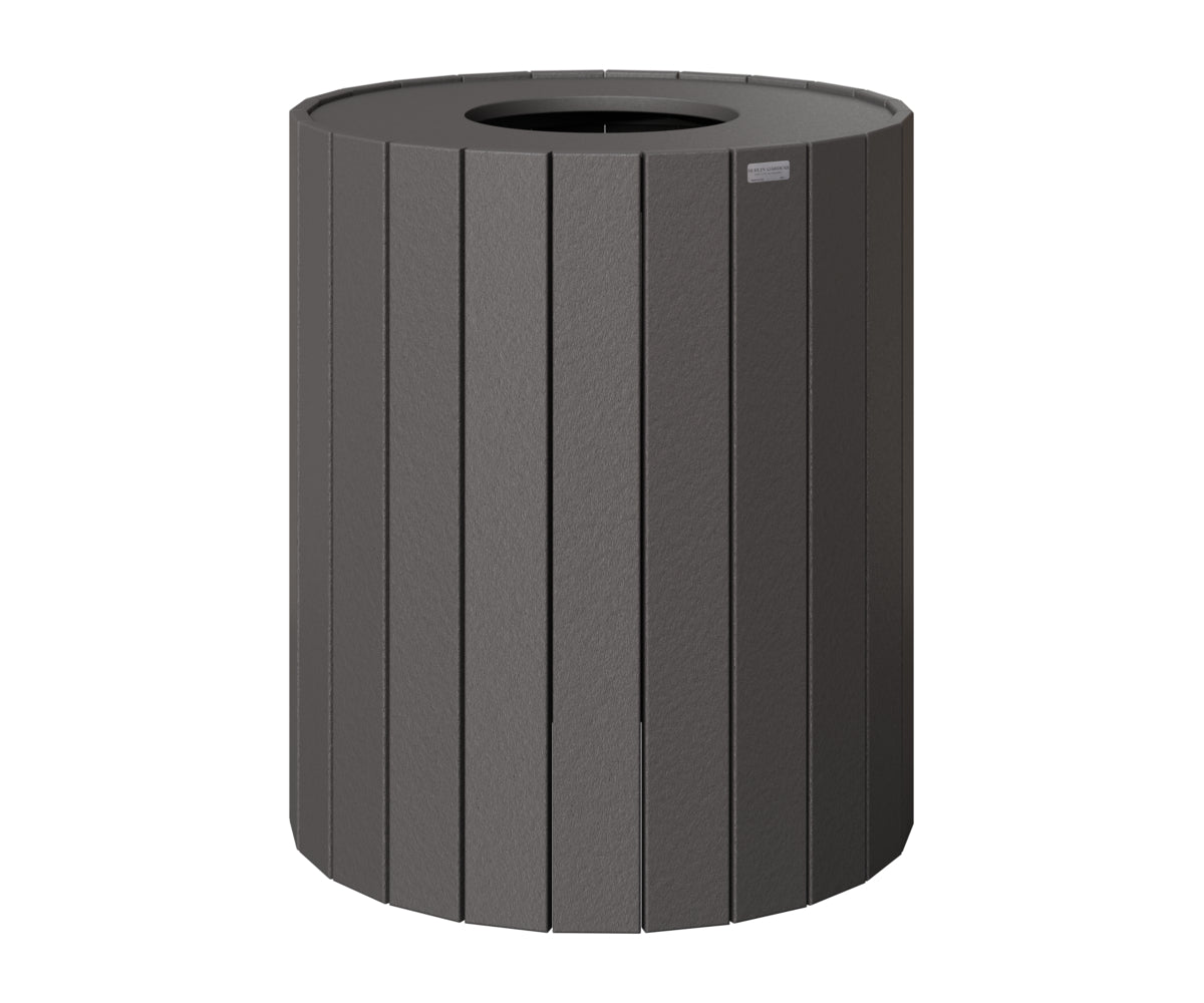 Berlin Gardens Round Trash Can - 32 Gal in Smoke Gray