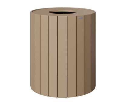 Berlin Gardens Round Trash Can - 32 Gal in Weatherwood