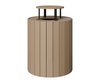 Berlin Gardens Rain Guard for Round Trash Can in Weatherwood