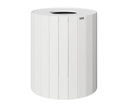 Berlin Gardens Round Trash Can - 32 Gal in White