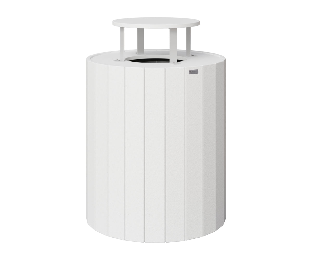 Berlin Gardens Rain Guard for Round Trash Can in White