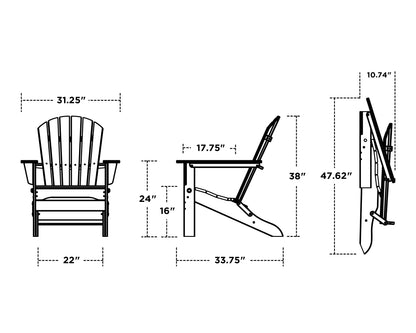 POLYWOOD South Beach Folding Adirondack Chair
