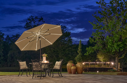 Lighthouse Casual Swirl Tilt Solar Umbrella with LED Lights