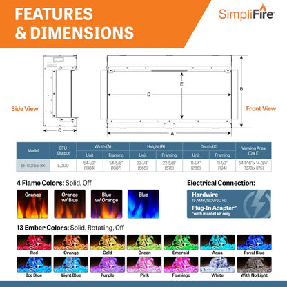 SimpliFire Scion Trinity 3-Sided Linear Electric Fireplace