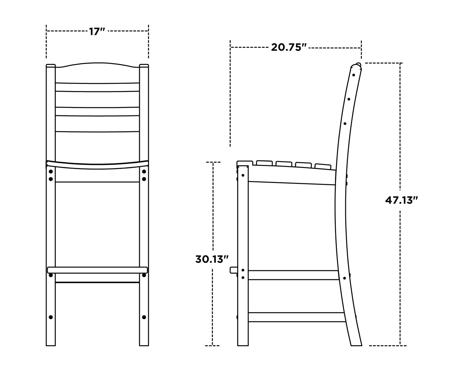 POLYWOOD La Casa Café Bar Side Chair