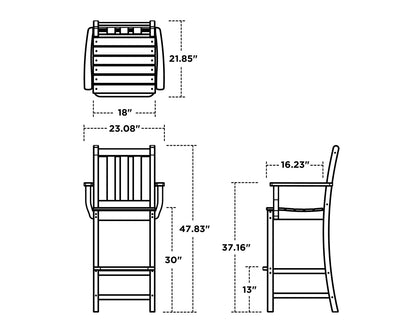 POLYWOOD Traditional Garden Bar Arm Chair