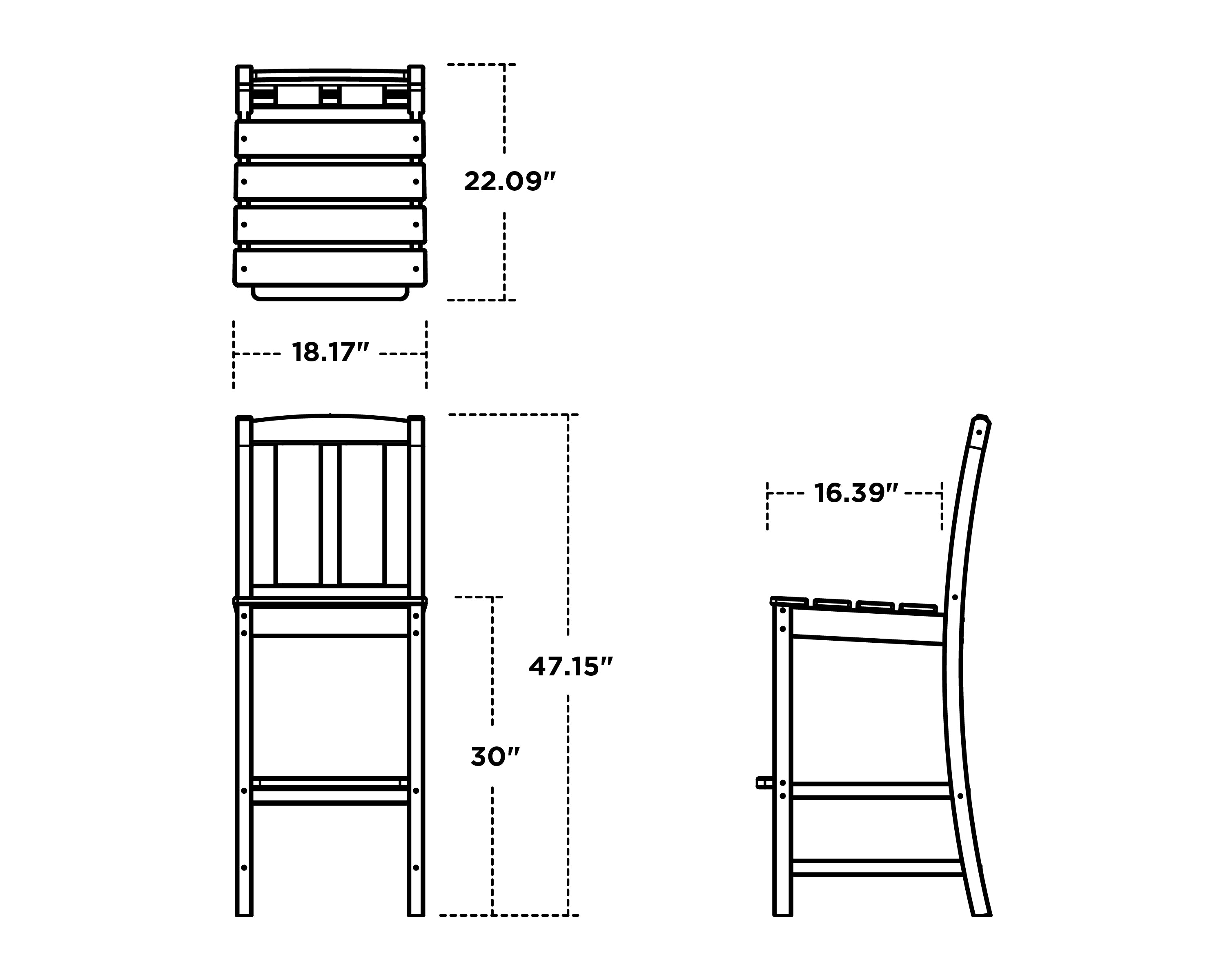 POLYWOOD Mission Bar Side Chair