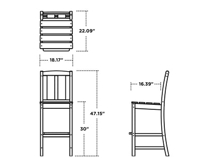 POLYWOOD Mission Bar Side Chair