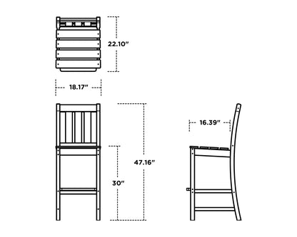 POLYWOOD Oxford Bar Side Chair
