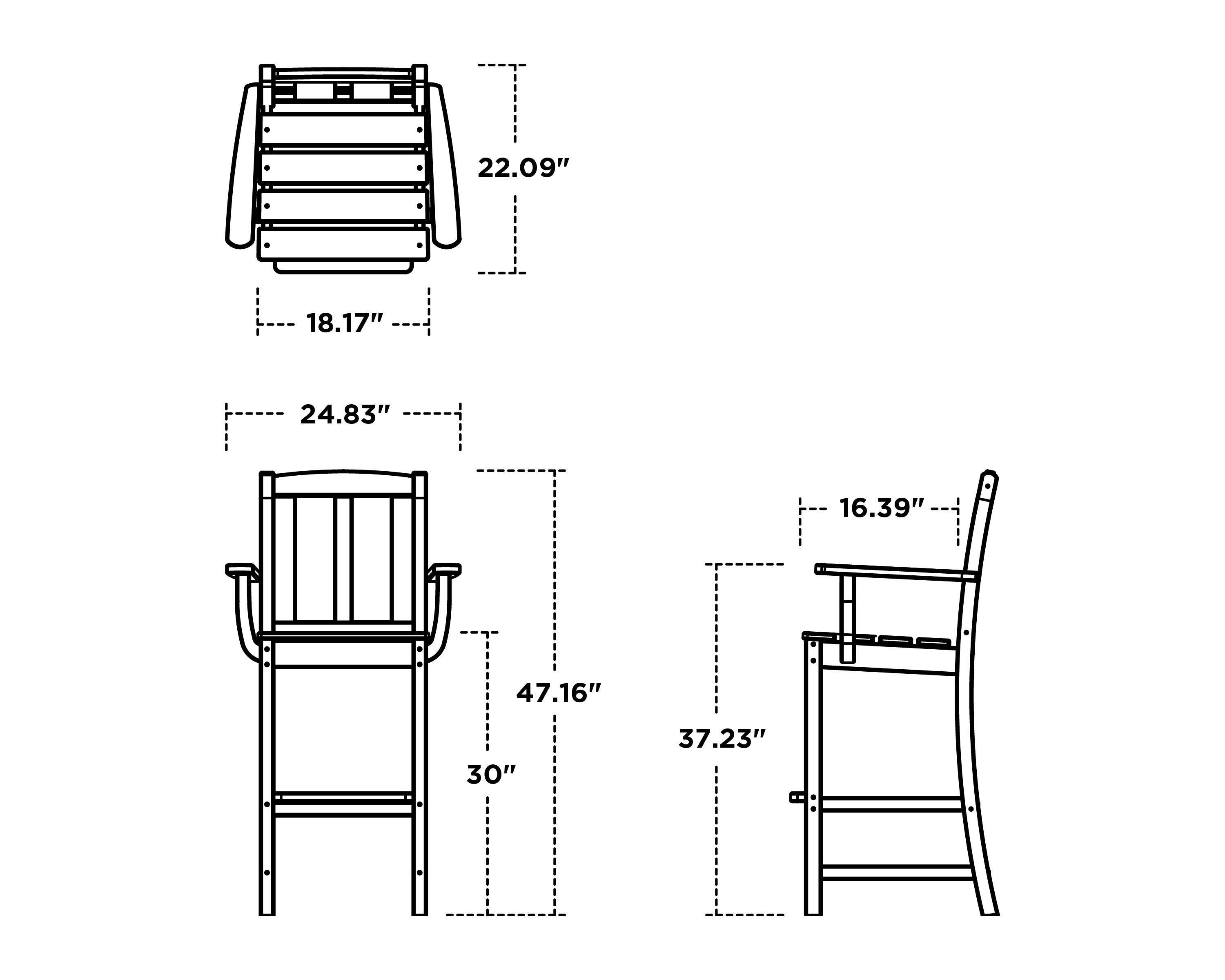 POLYWOOD Mission Bar Arm Chair
