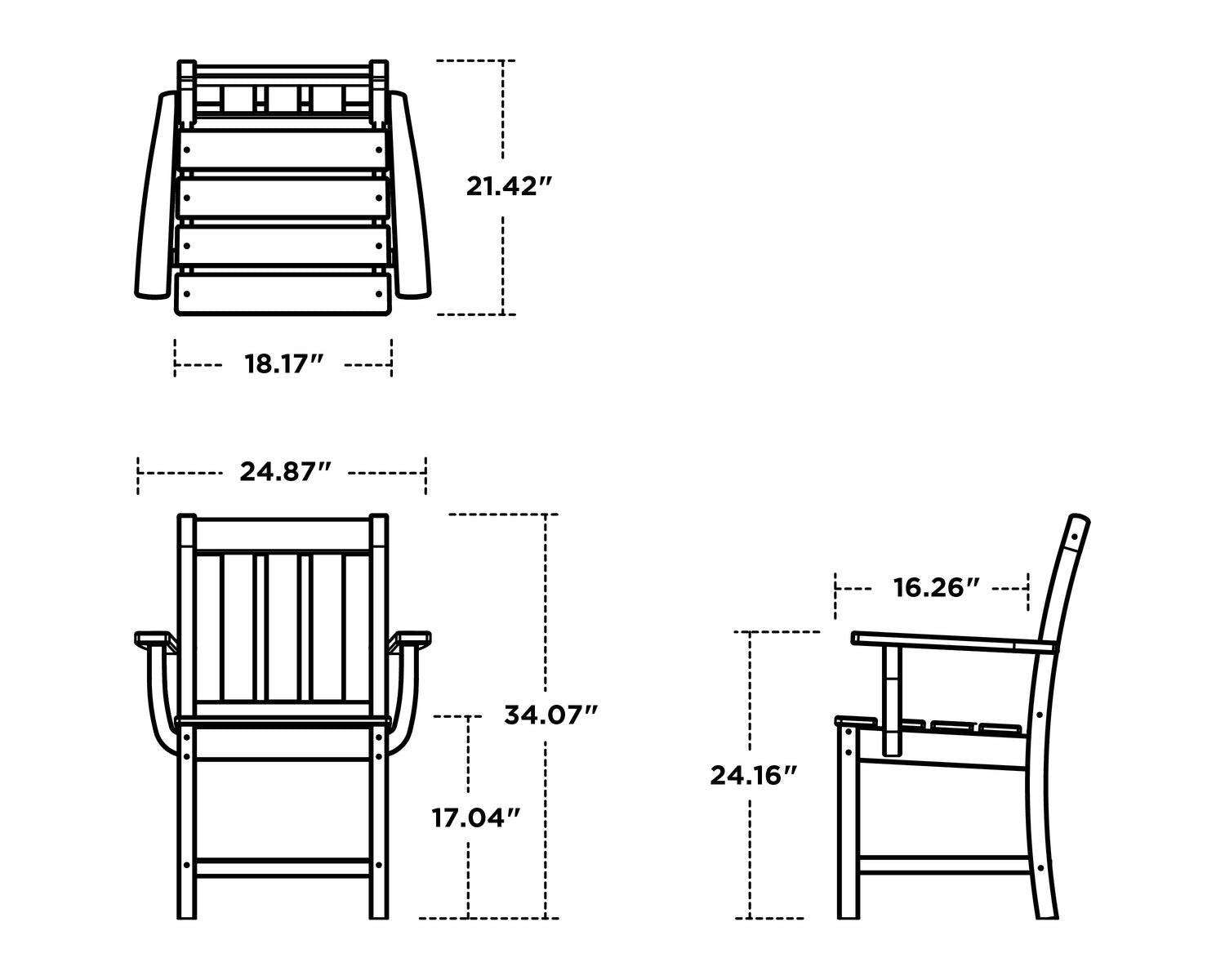 POLYWOOD Oxford 7-Piece Farmhouse Dining Set