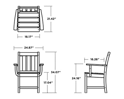 POLYWOOD Oxford 7-Piece Farmhouse Dining Set