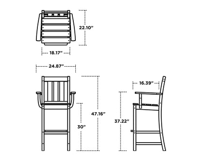 POLYWOOD Oxford Bar Arm Chair