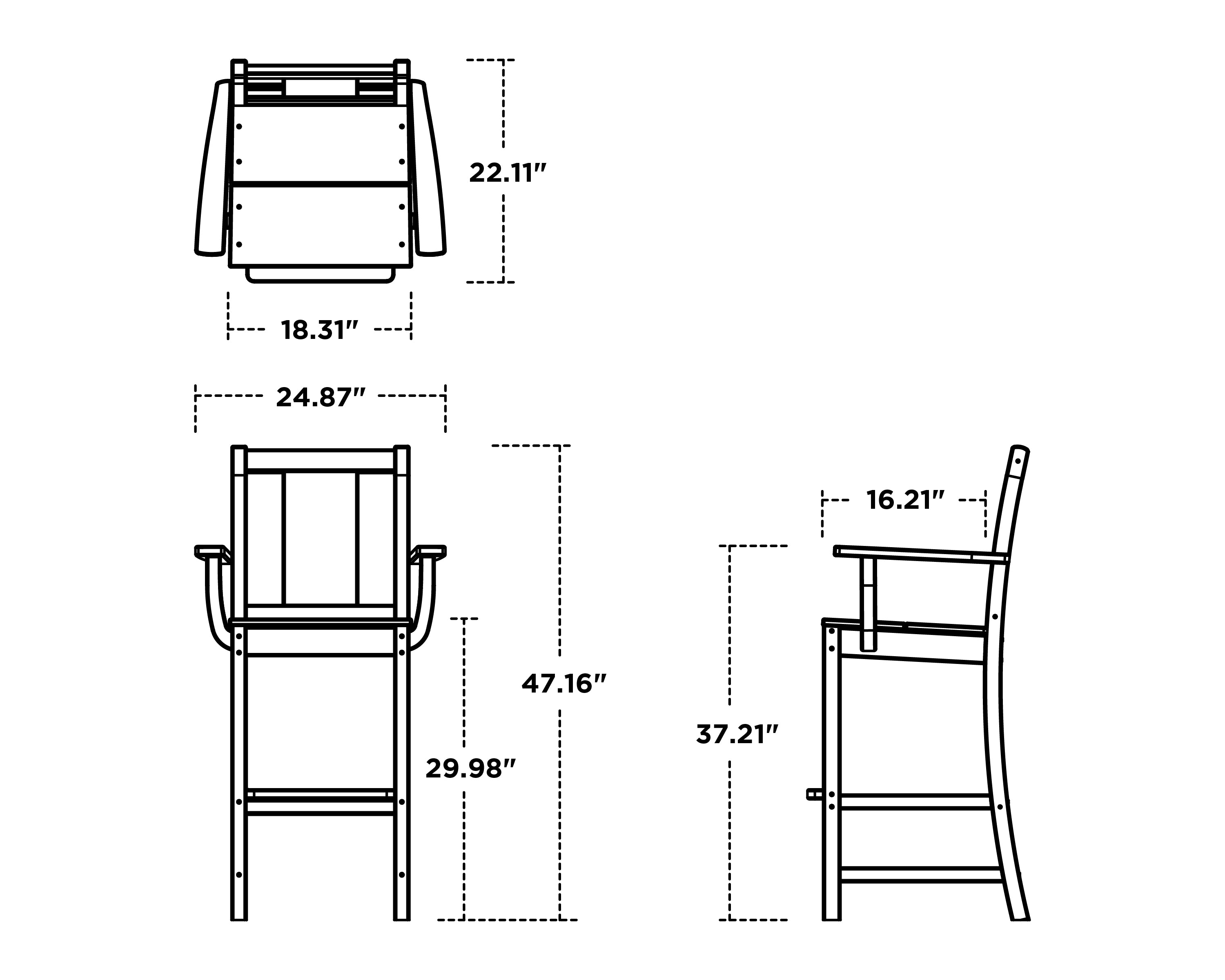 POLYWOOD Prairie Bar Arm Chair