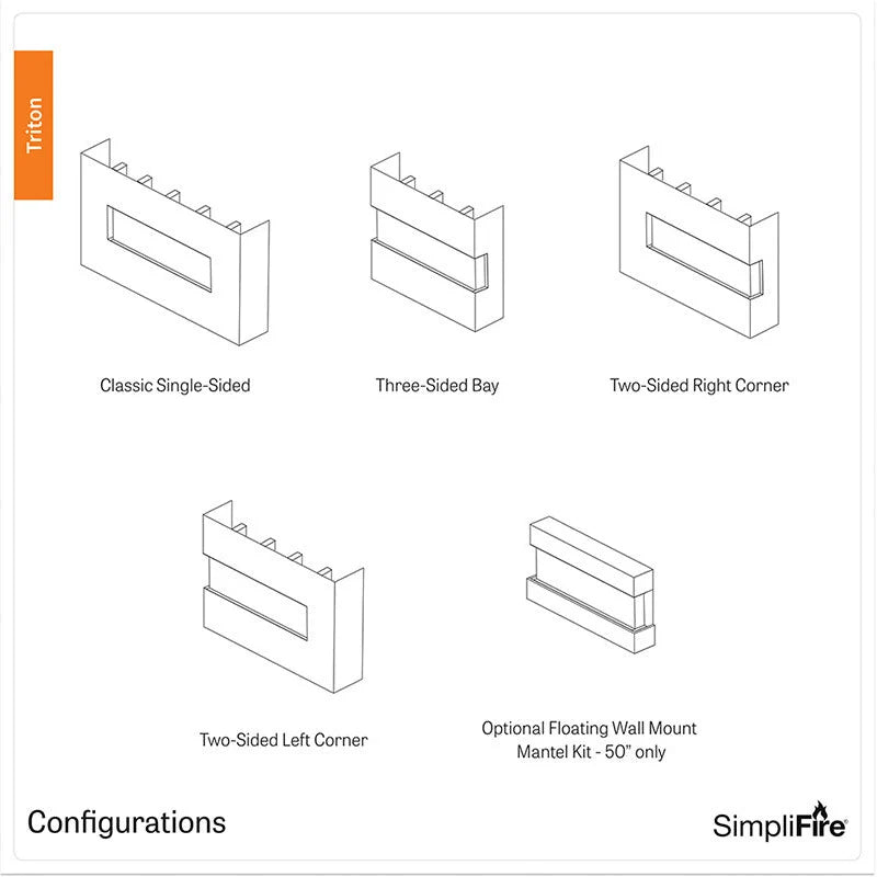 SimpliFire Triton Multi-View Smart Electric Fireplace