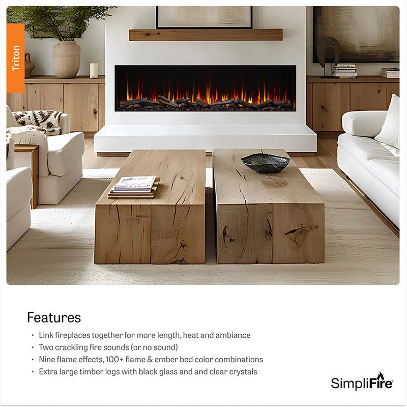 SimpliFire Triton Multi-View Smart Electric Fireplace
