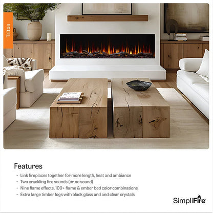 SimpliFire Triton Multi-View Smart Electric Fireplace