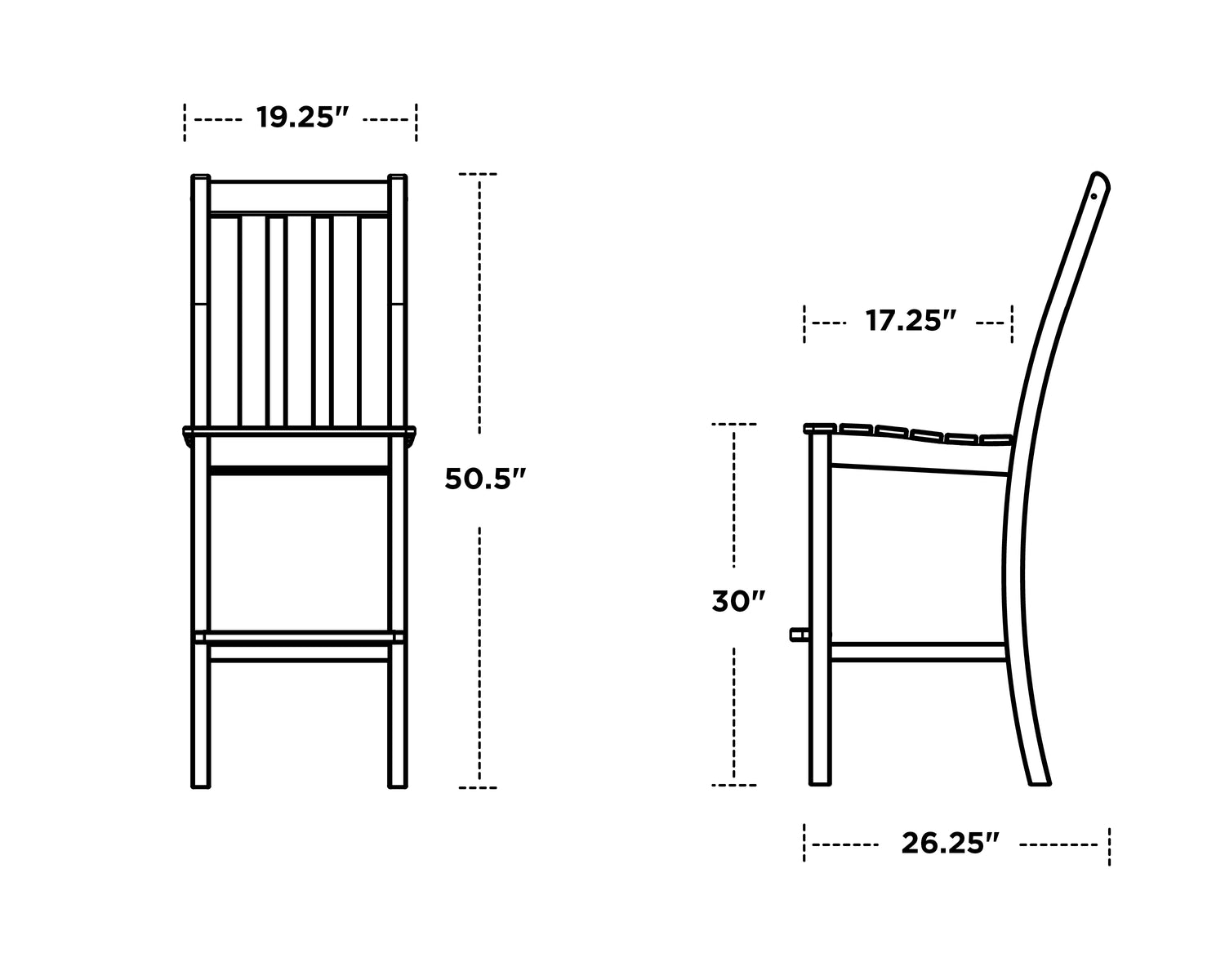 POLYWOOD Vineyard Bar Side Chair