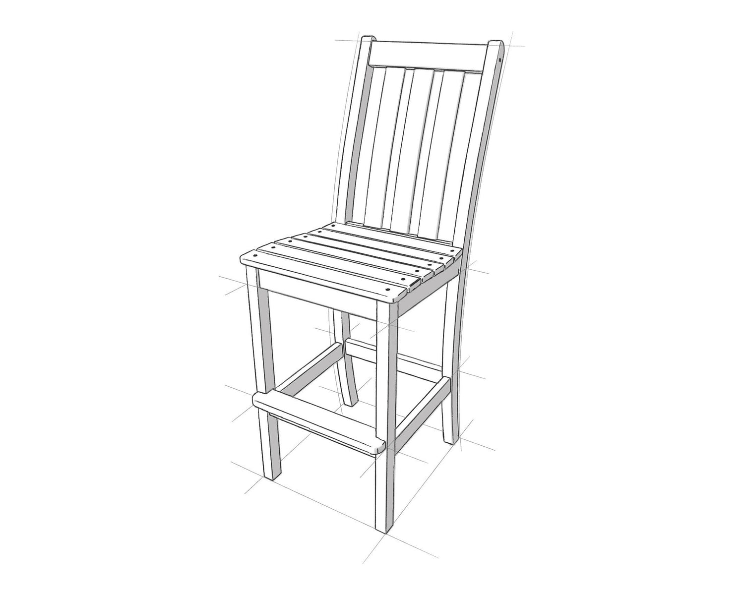 POLYWOOD Vineyard Bar Side Chair