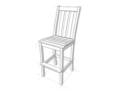 POLYWOOD Vineyard Bar Side Chair