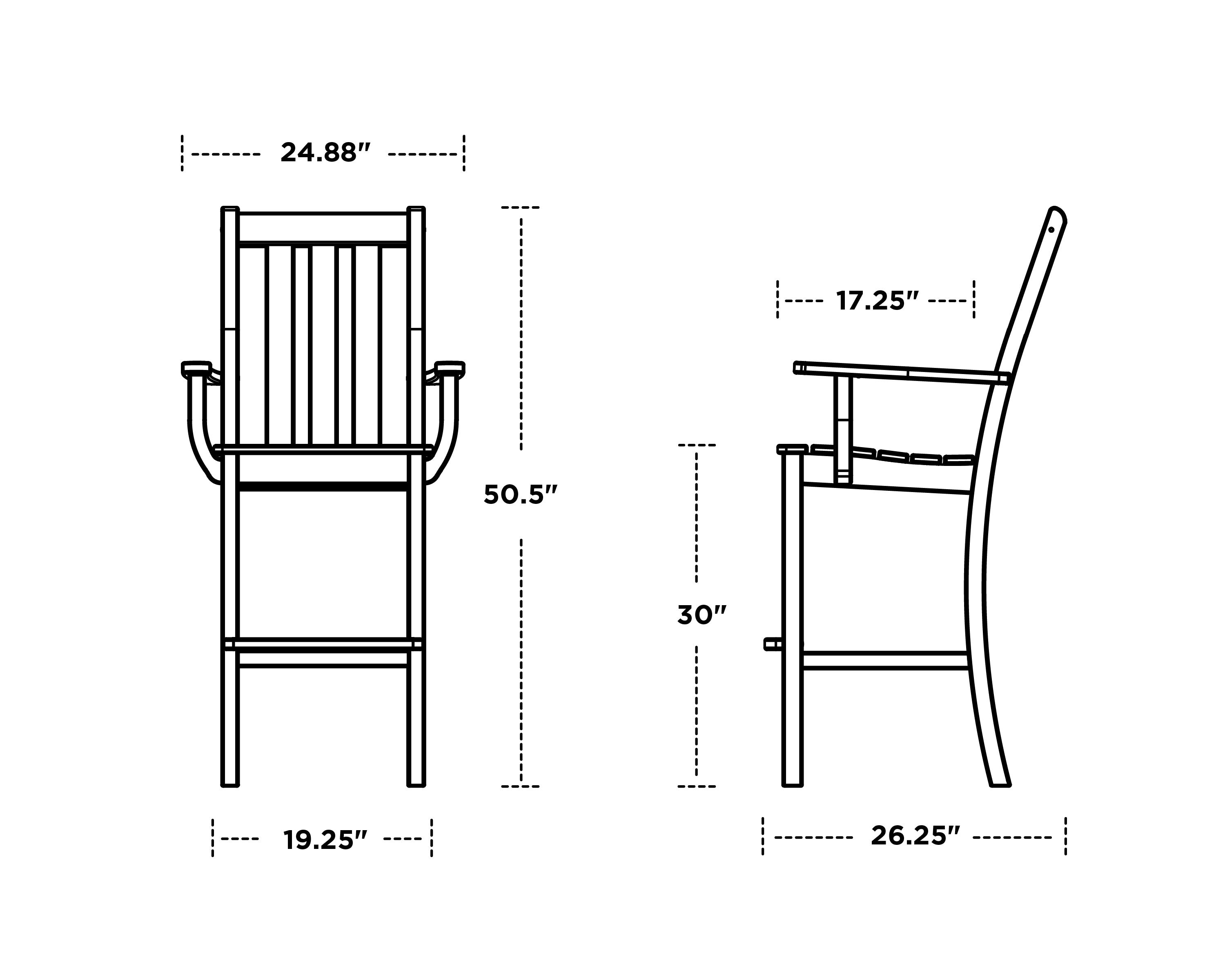 POLYWOOD Vineyard Bar Arm Chair